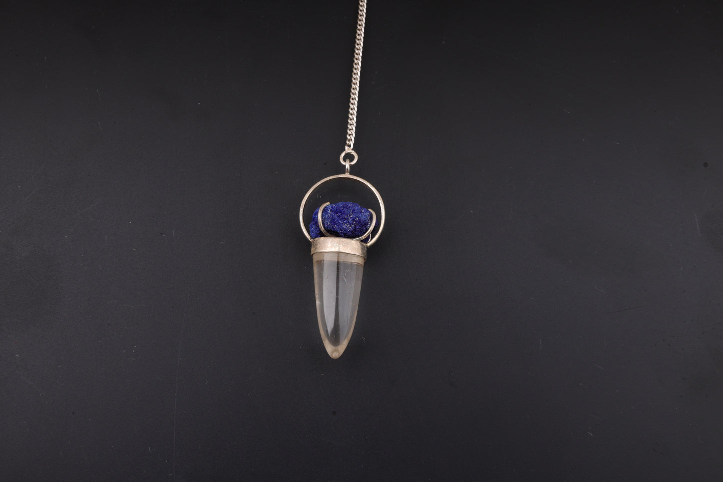 Clear Quartz with Azurite Pendants