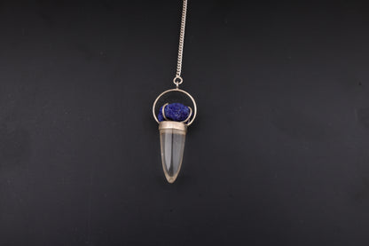 Clear Quartz with Azurite Pendants