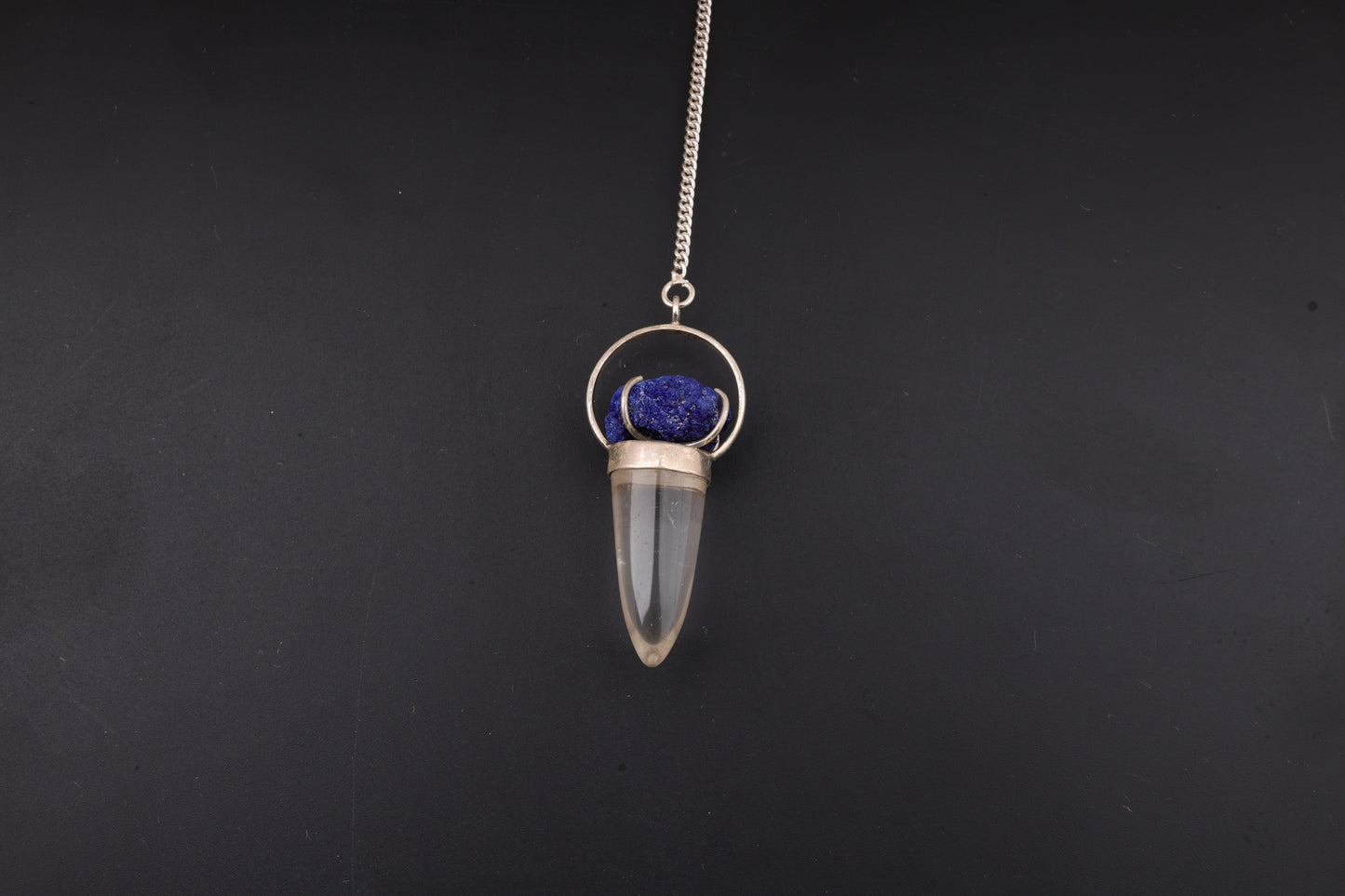 Clear Quartz with Azurite Pendants