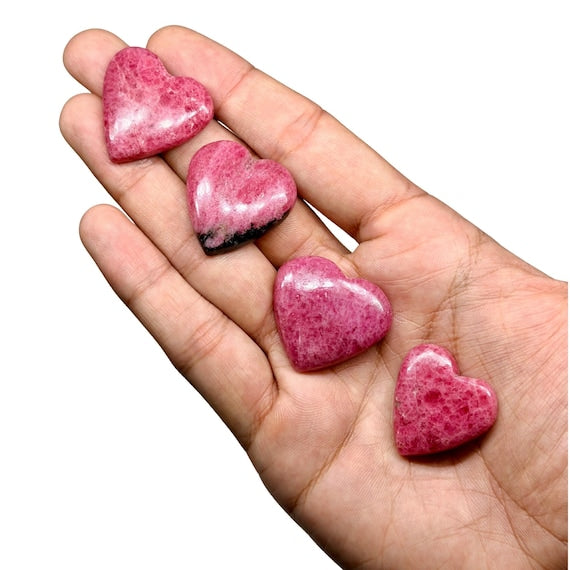 GEL Rhodonite Mini Hearts - 940 gm 117 pcs
