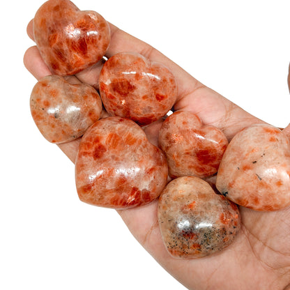 Sunstone Hearts (1KG) (AAA - Deep Red Schiller)