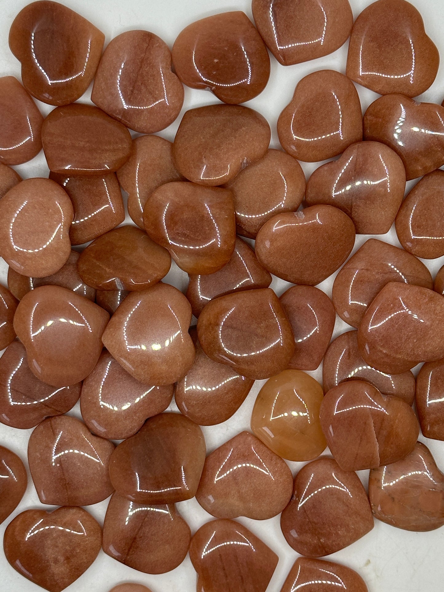 Mini Peach Moonstone Hearts image 2