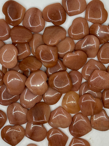 Mini Peach Moonstone Hearts image 2