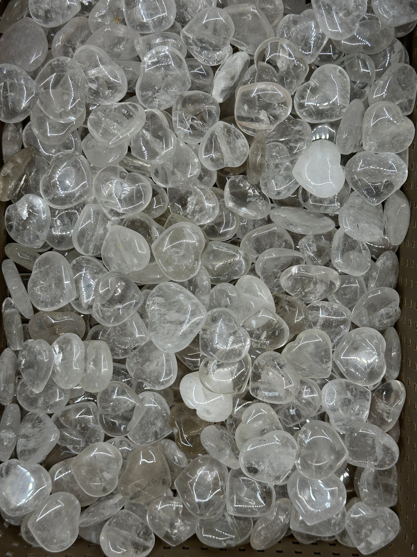 Mini Clear Quartz Hearts image 1