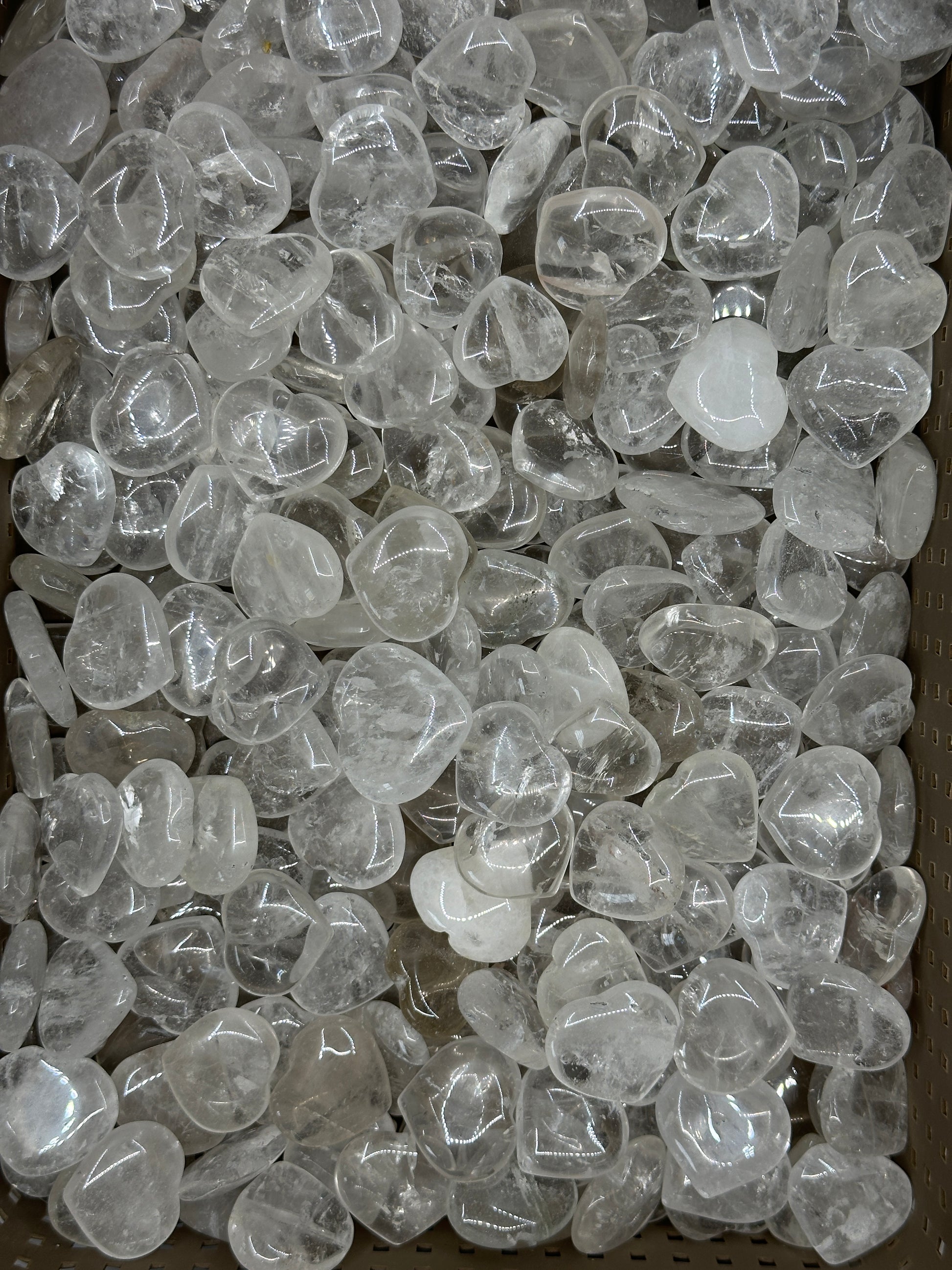 Mini Clear Quartz Hearts image 1
