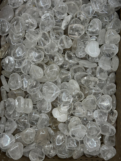 Mini Clear Quartz Hearts image 1