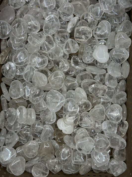 Mini Clear Quartz Hearts image 1