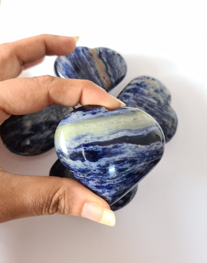Sodalite Hearts (Big Sized 50-55 mm) image 1