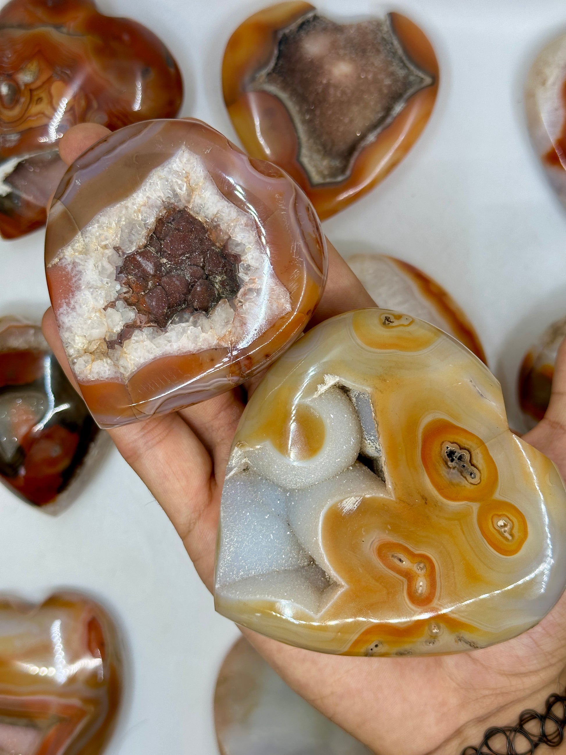 Druzy Carnelian Hearts image 9