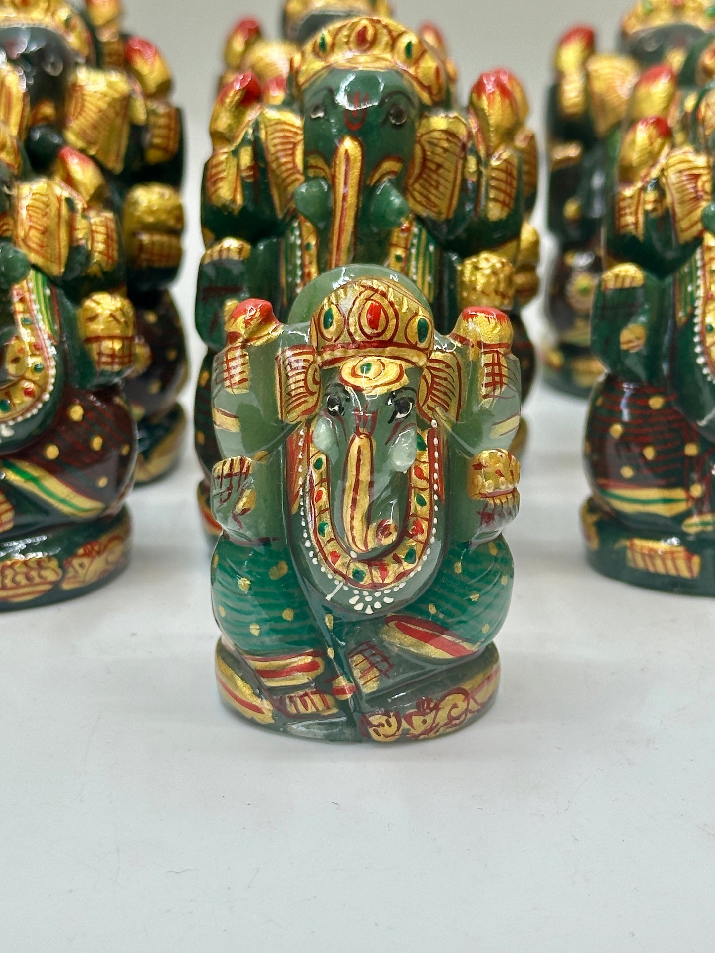 Green Aventurine Painted Ganesha image 6