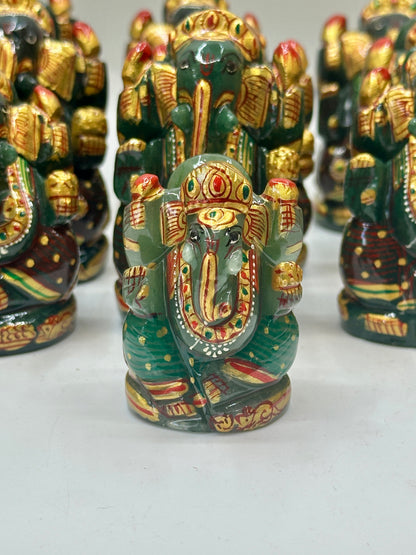 Green Aventurine Painted Ganesha image 6