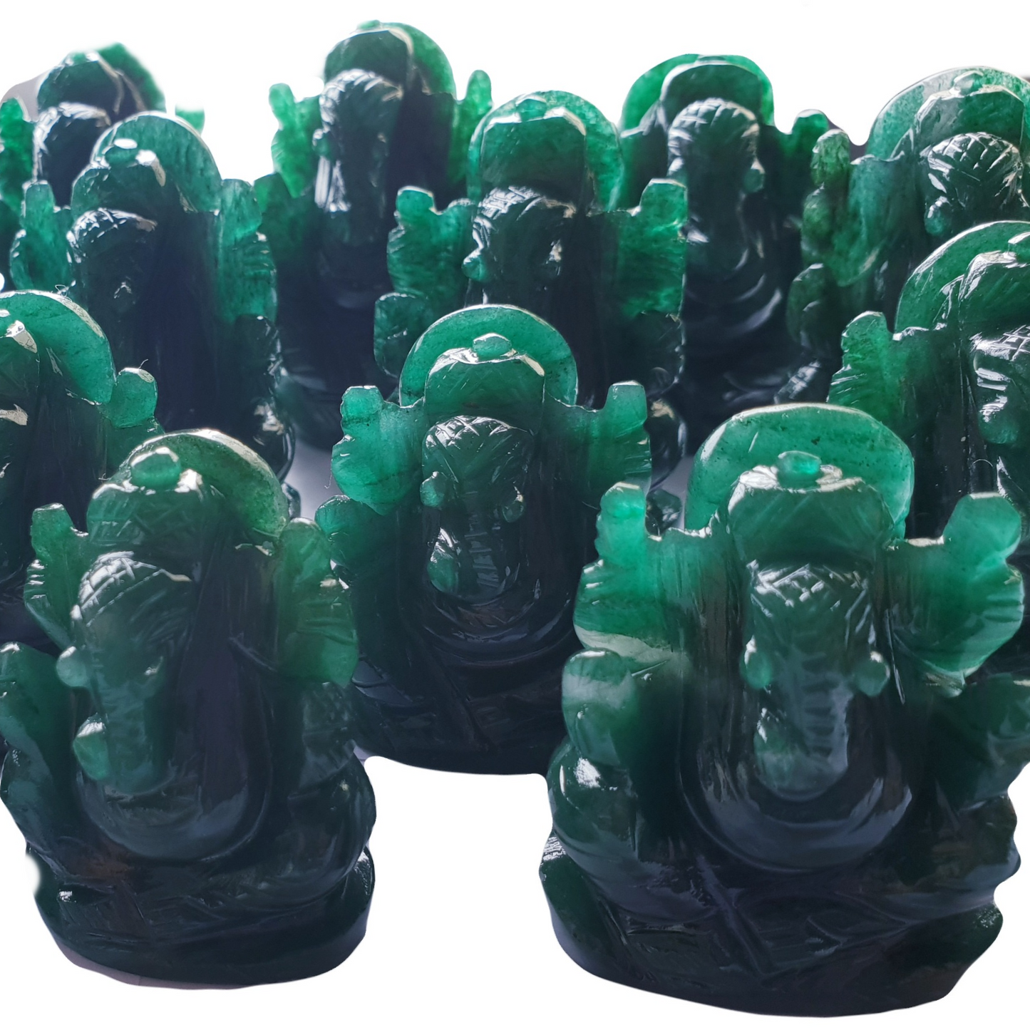 Green Aventurine Mini Ganeshas image 0