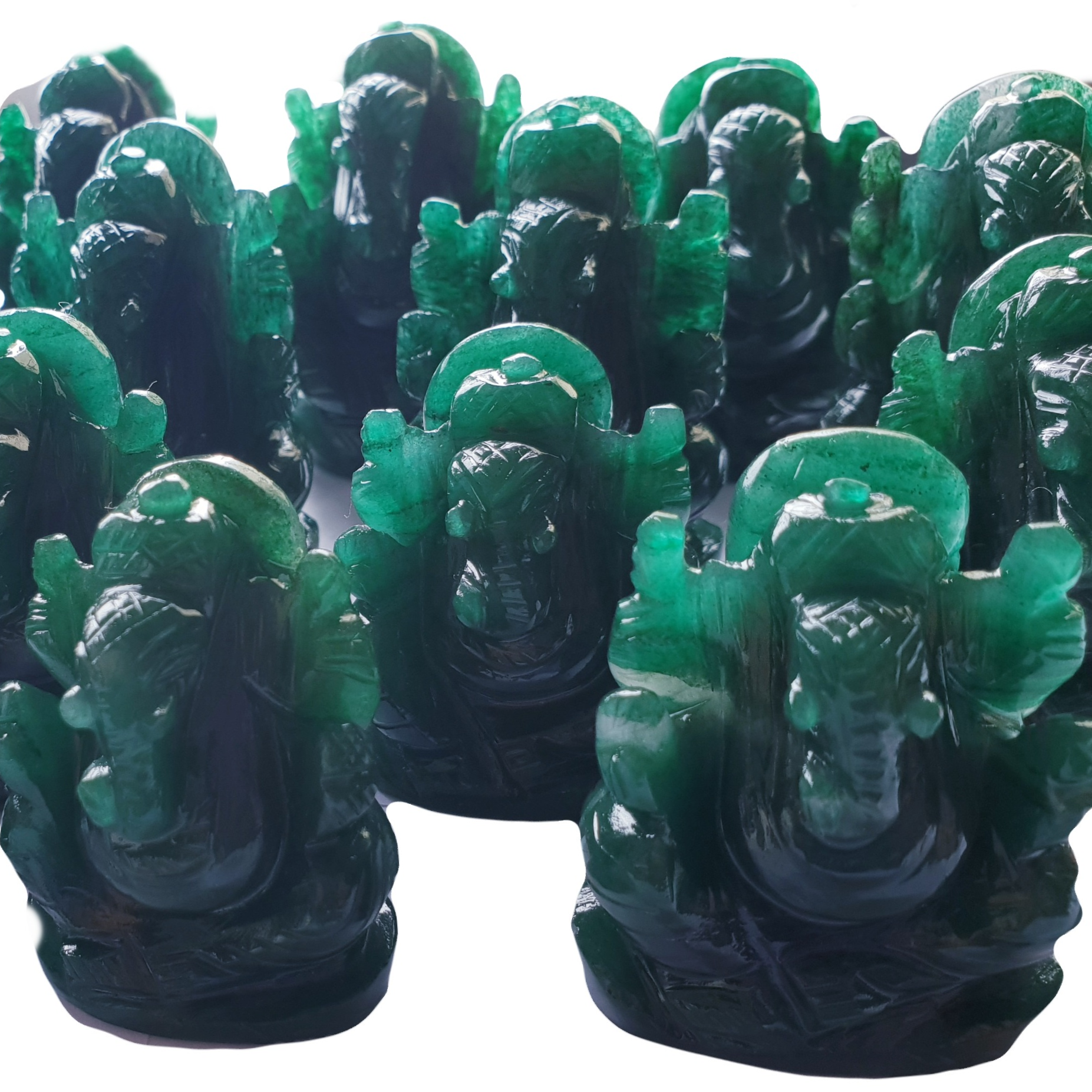 Green Aventurine Mini Ganeshas image 0