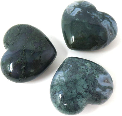 Moss Agate Hearts (Big Sized 50-55 mm) image 0