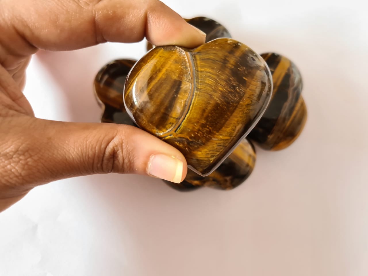 Tiger's Eye Heart (Big Sized 50-55 mm) image 1