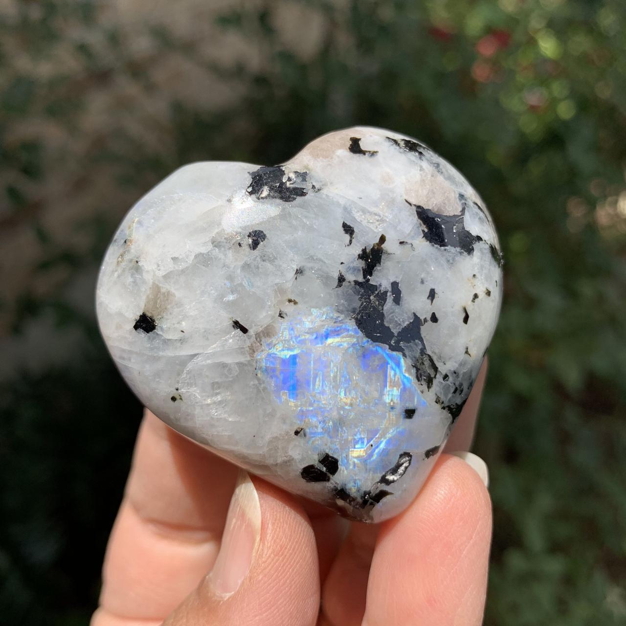 White Rainbow Moonstone Hearts (Big Sized 50-55 mm) image 0
