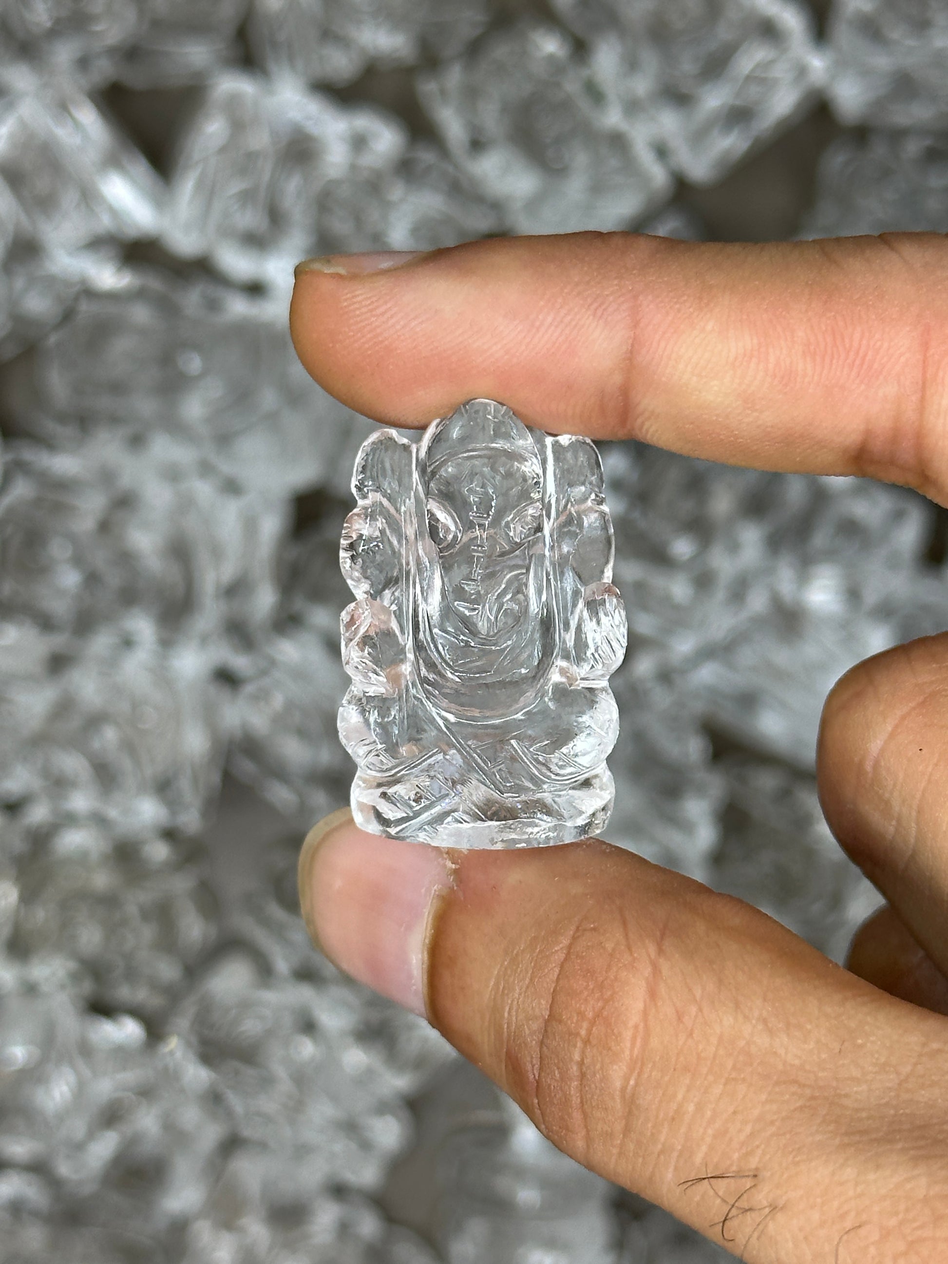 Clear Quartz Ganesha - 1 inch image 5