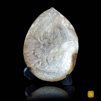Mother of Pearl Carved Ganeshas image 0