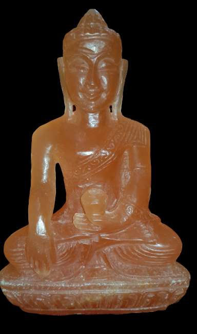 Orange Selenite Buddha image 1