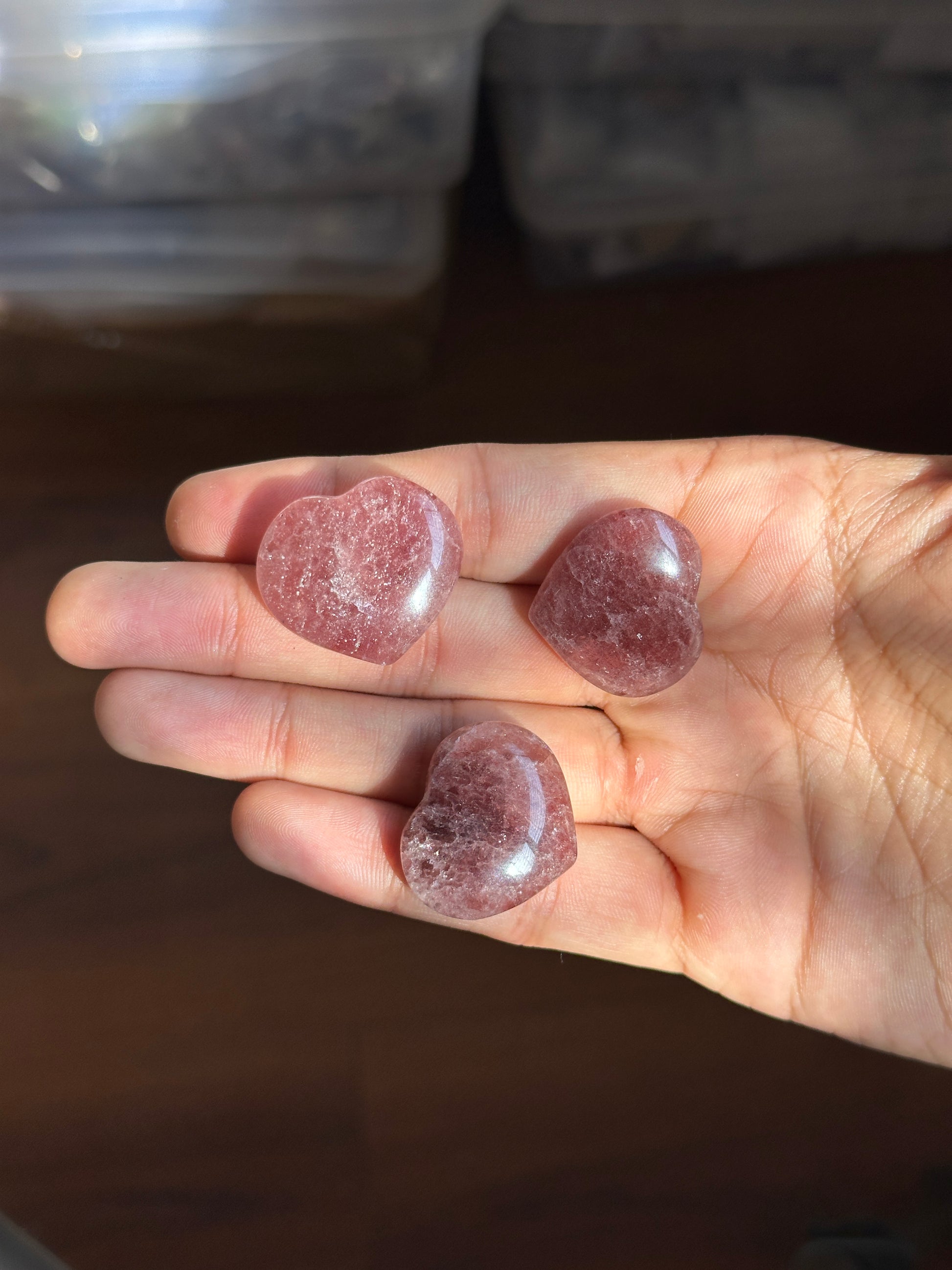 Mini Strawberry Quartz Hearts image 5