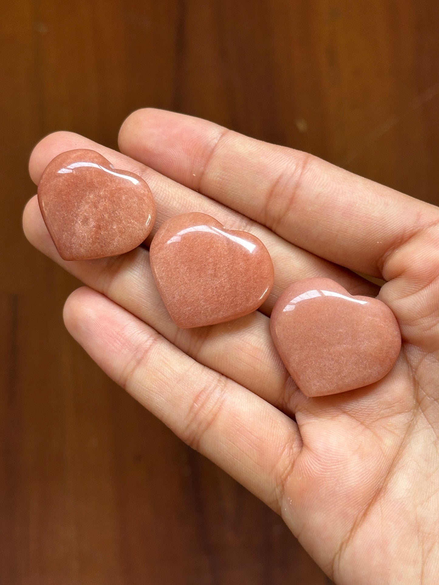 Mini Peach Moonstone Hearts image 0