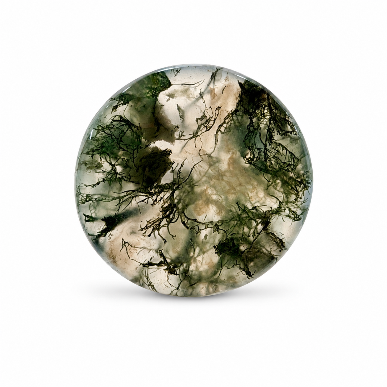 Moss Agate Flat Stone