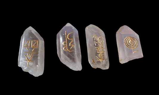Rough Quartz engraved with Reiki Symbols image 1