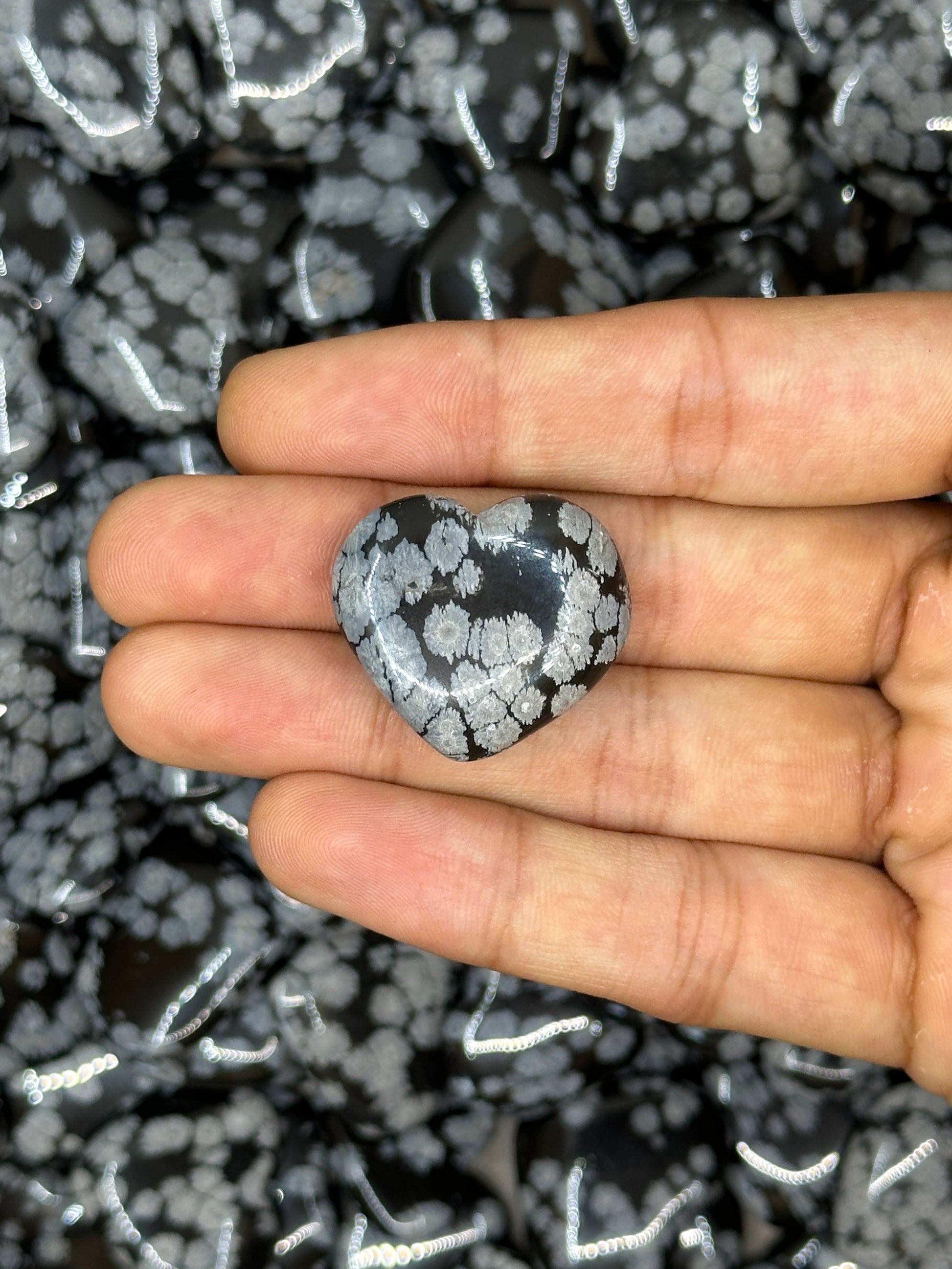 Mini Snowflake Obsidian Hearts image 6