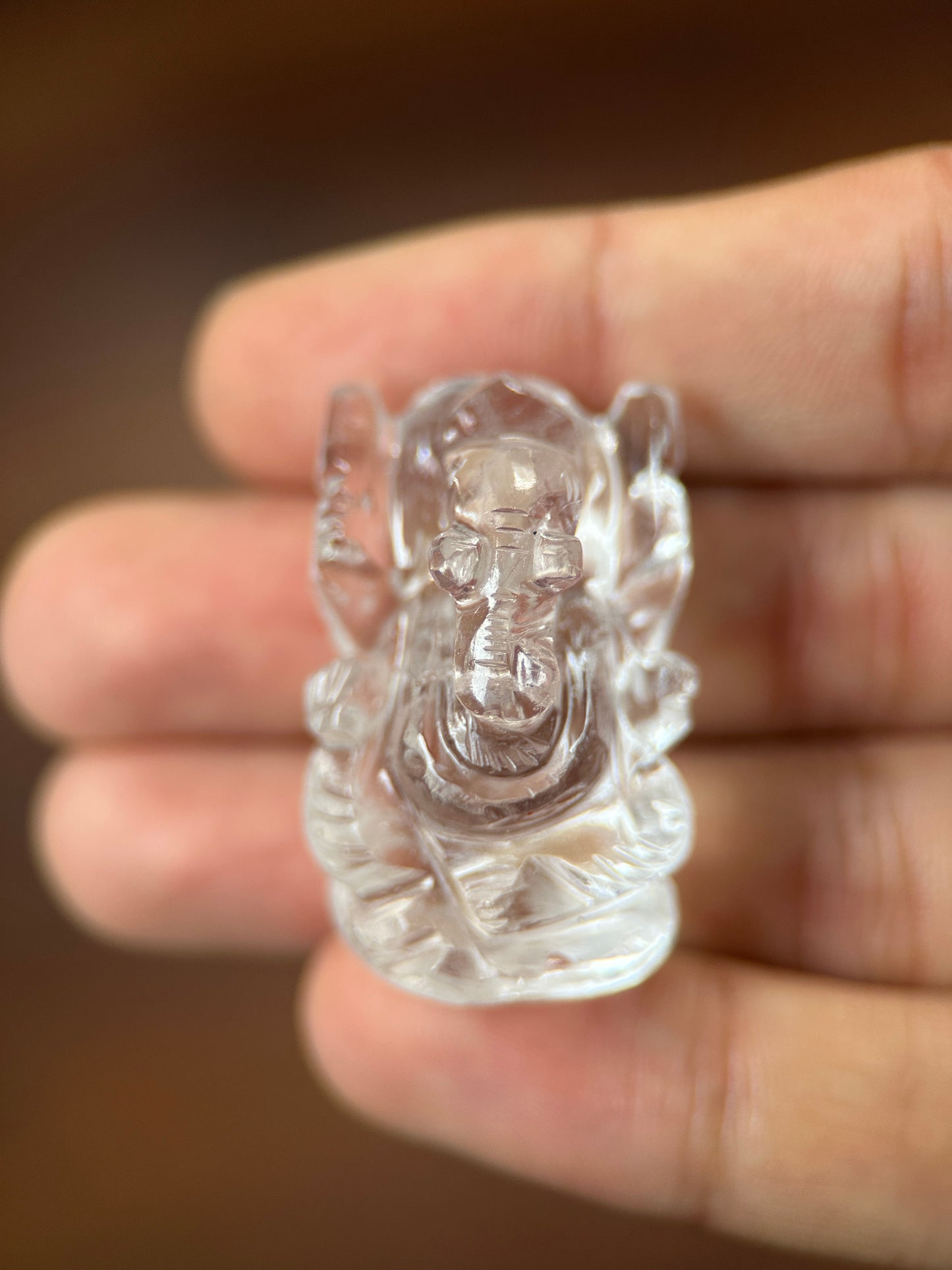 Clear Quartz Ganesha - 1 inch image 4