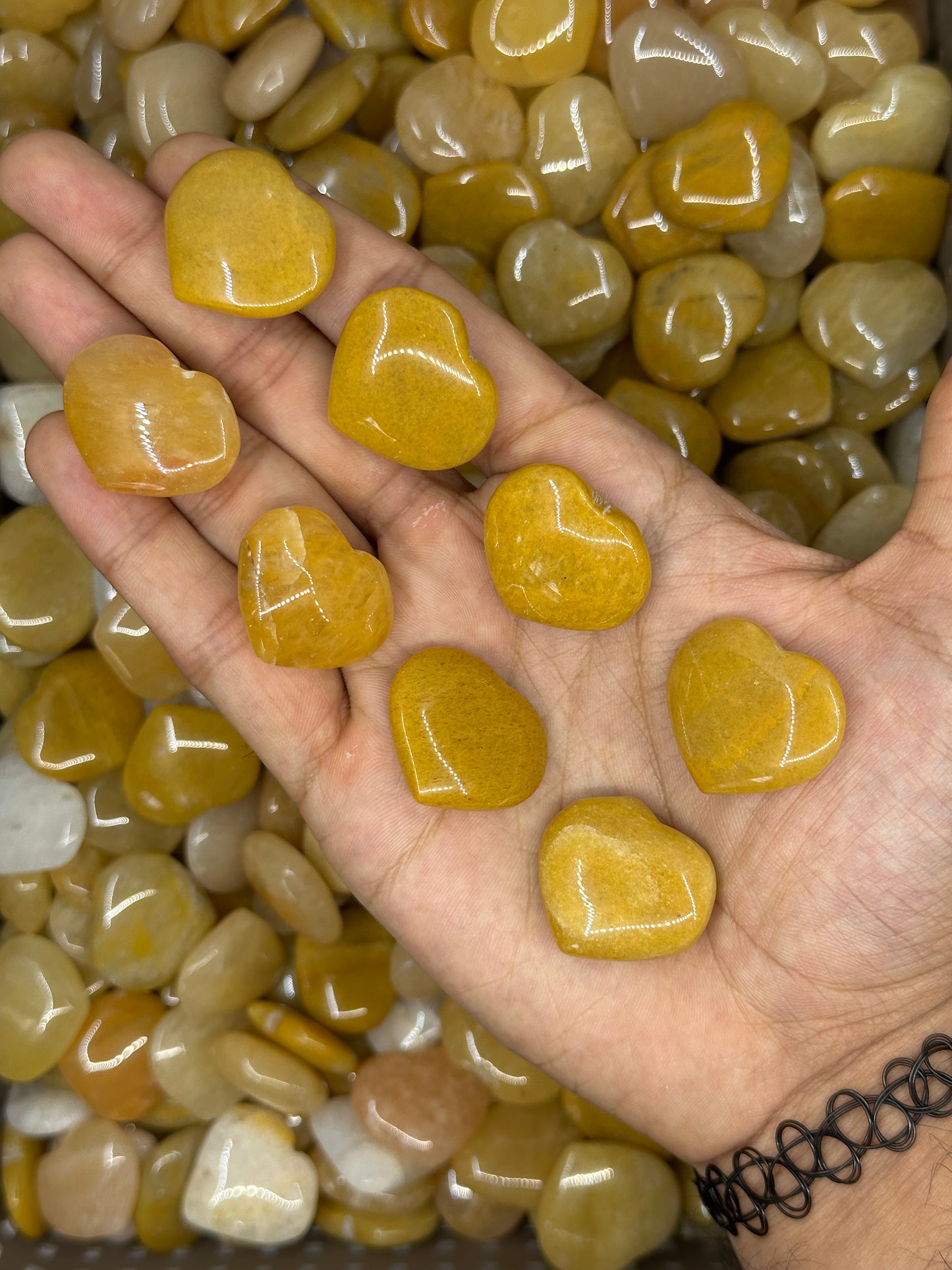 Mini Yellow Aventurine Hearts image 0