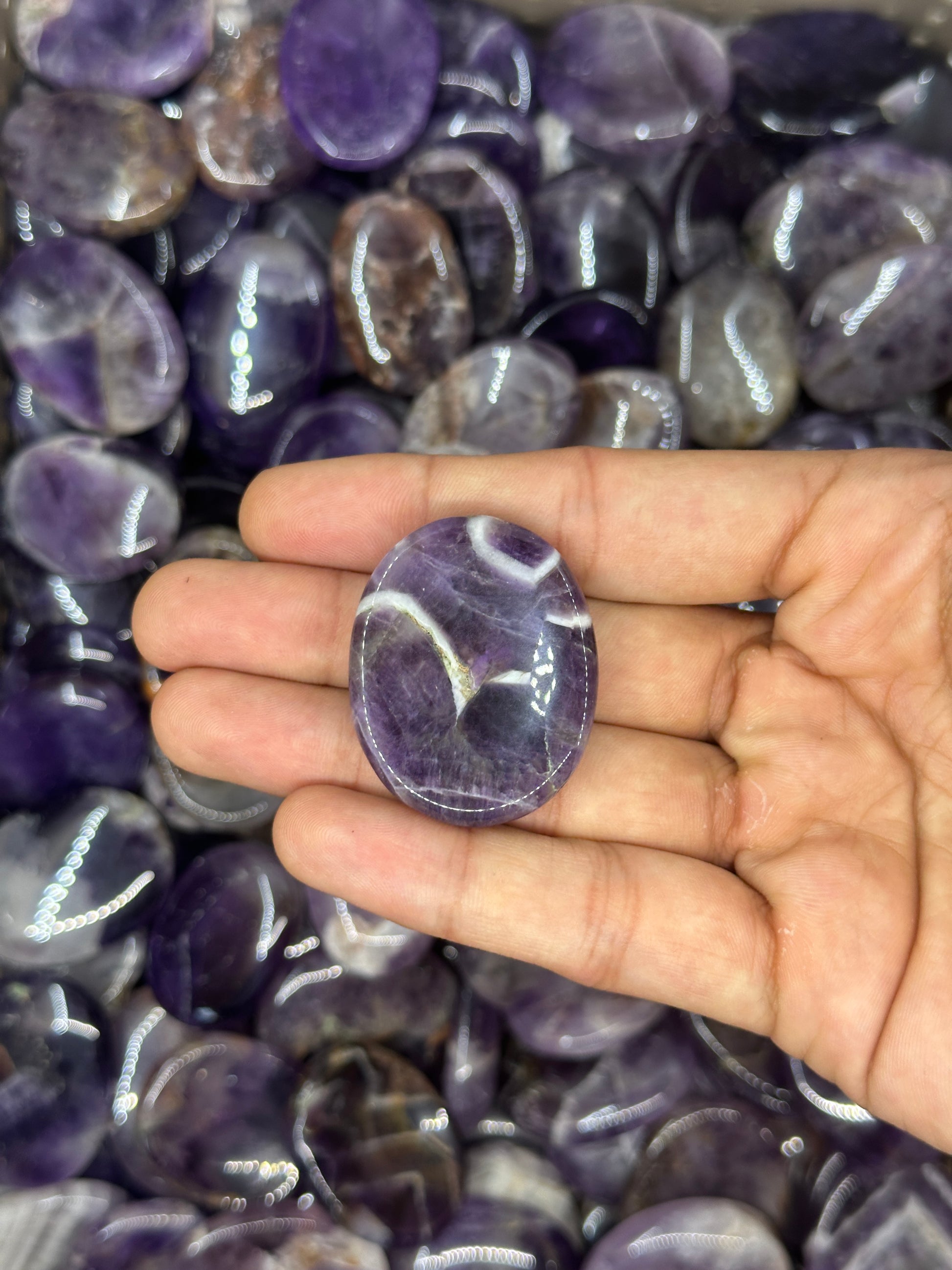 Chevron Amethyst Worry Stones image 10
