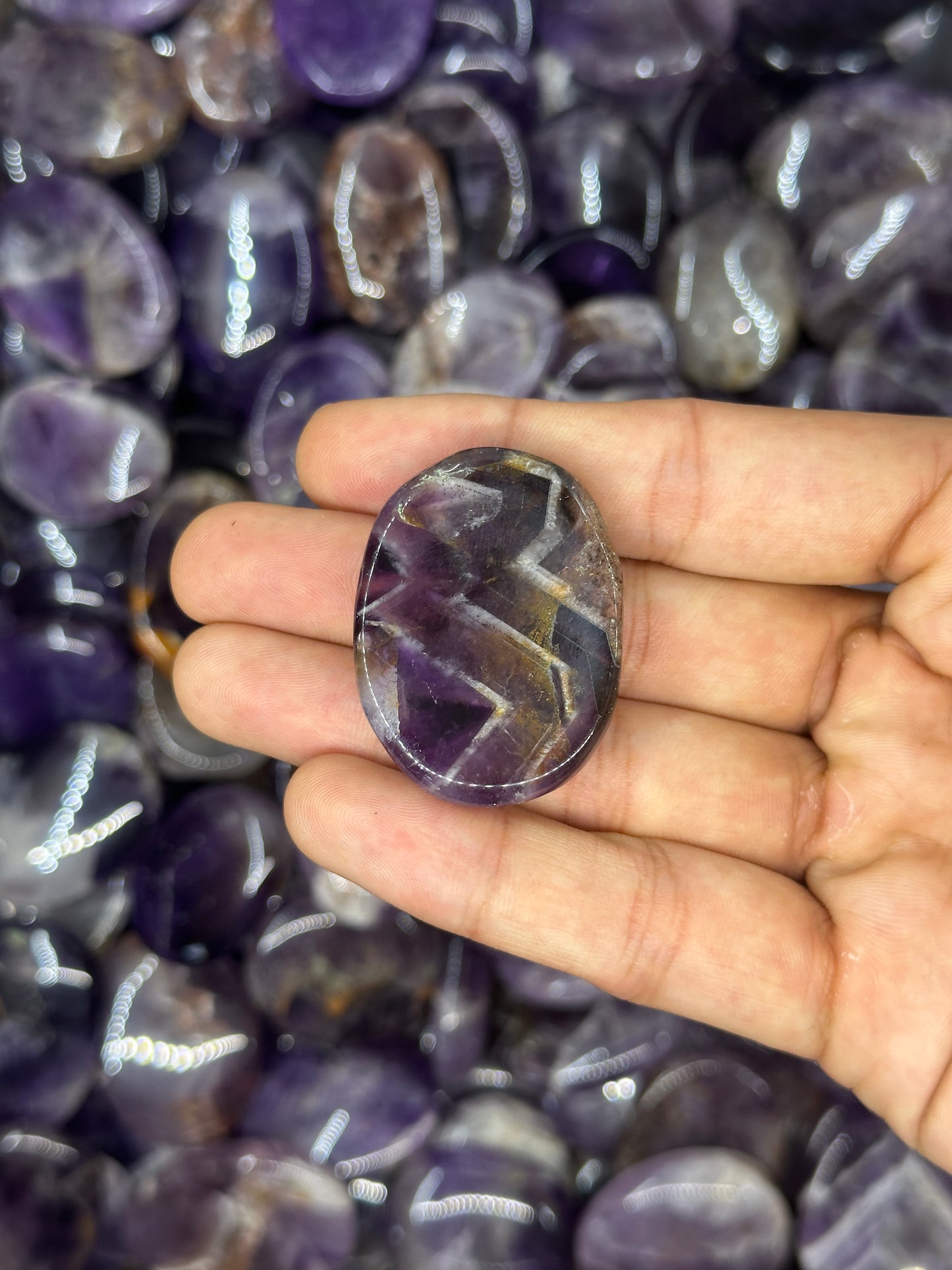 Chevron Amethyst Worry Stones image 9