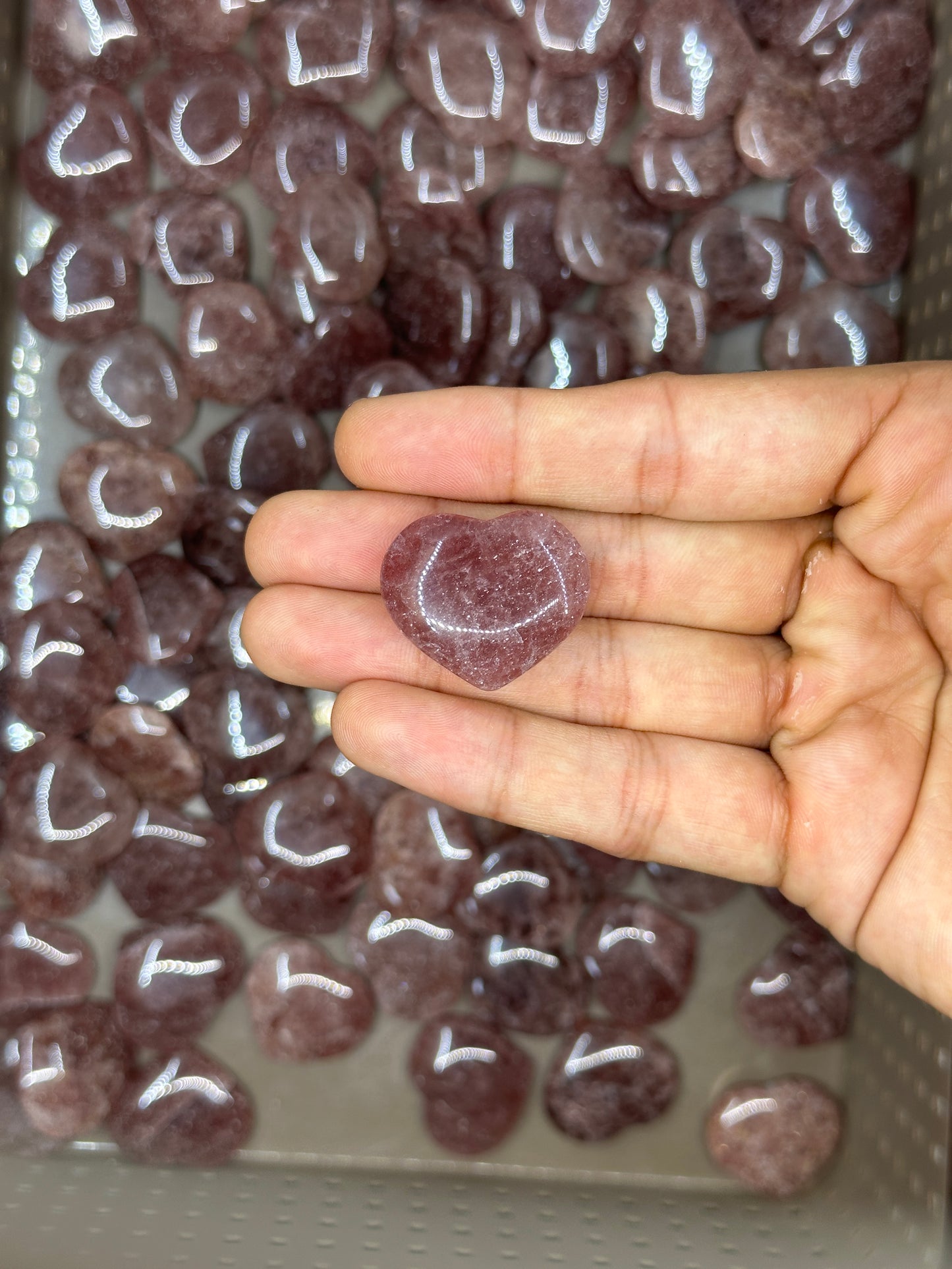 Mini Strawberry Quartz Hearts image 3