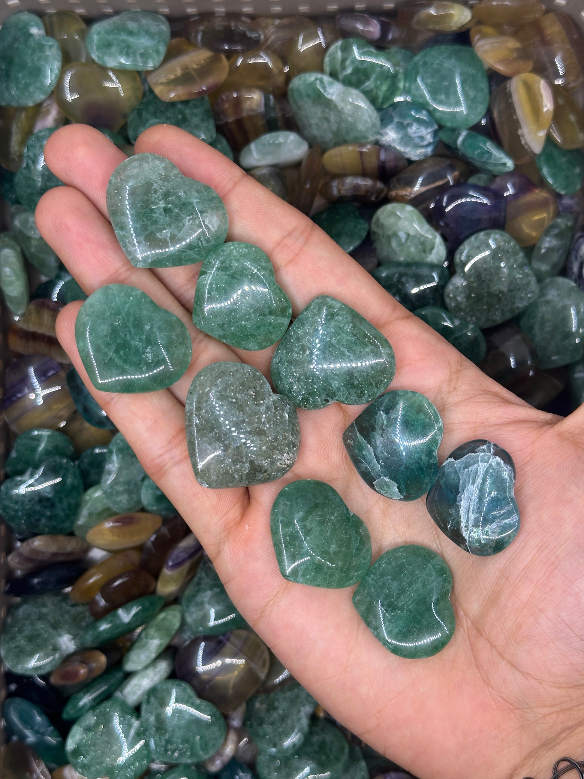 Mini Fluorite Hearts image 4