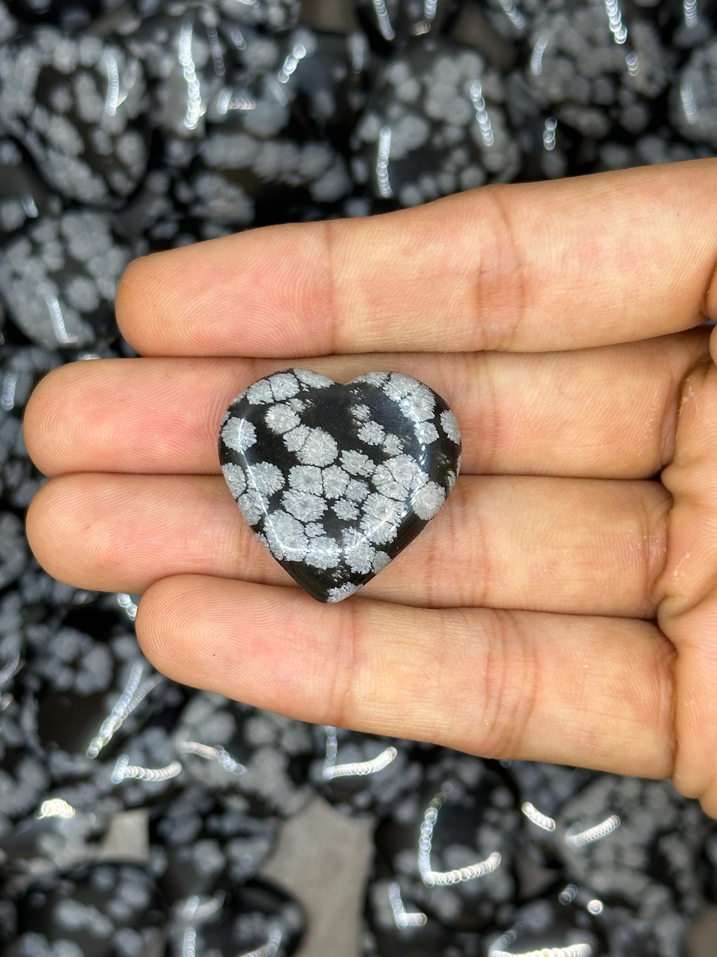 Mini Snowflake Obsidian Hearts image 3