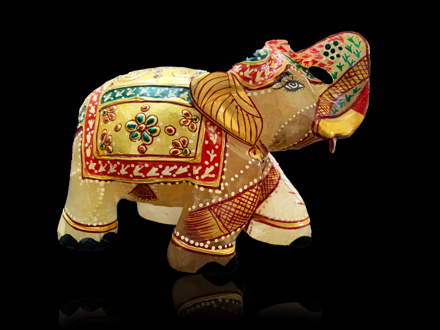 Crystal Carved Painted Elephant image 0