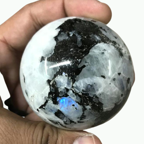 White Rainbow Moonstone Spheres image 1
