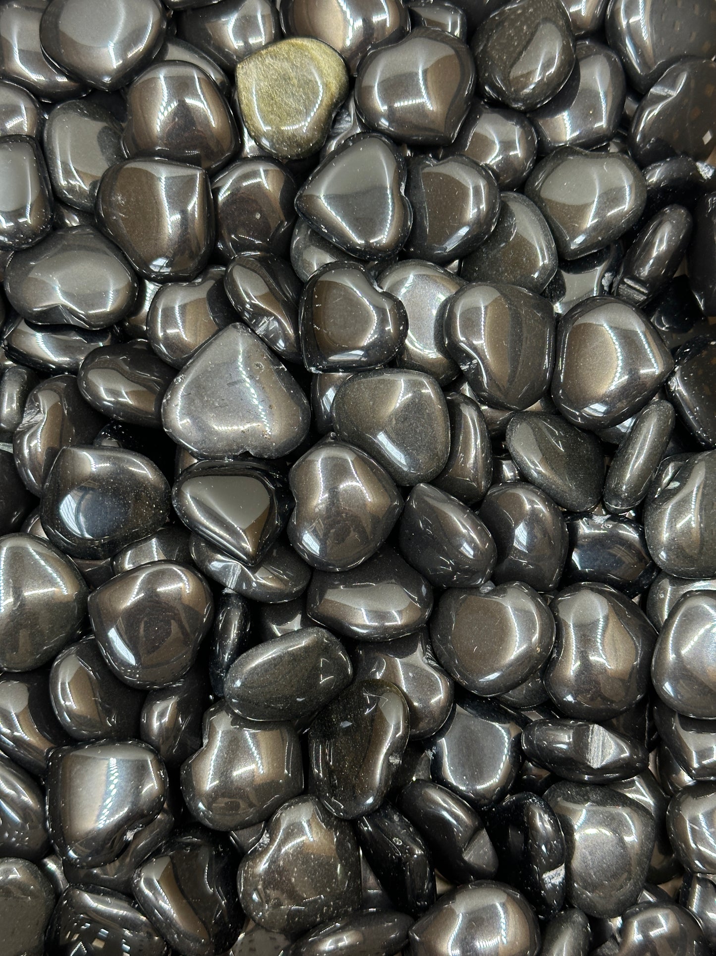 Mini Black Agate Hearts image 2