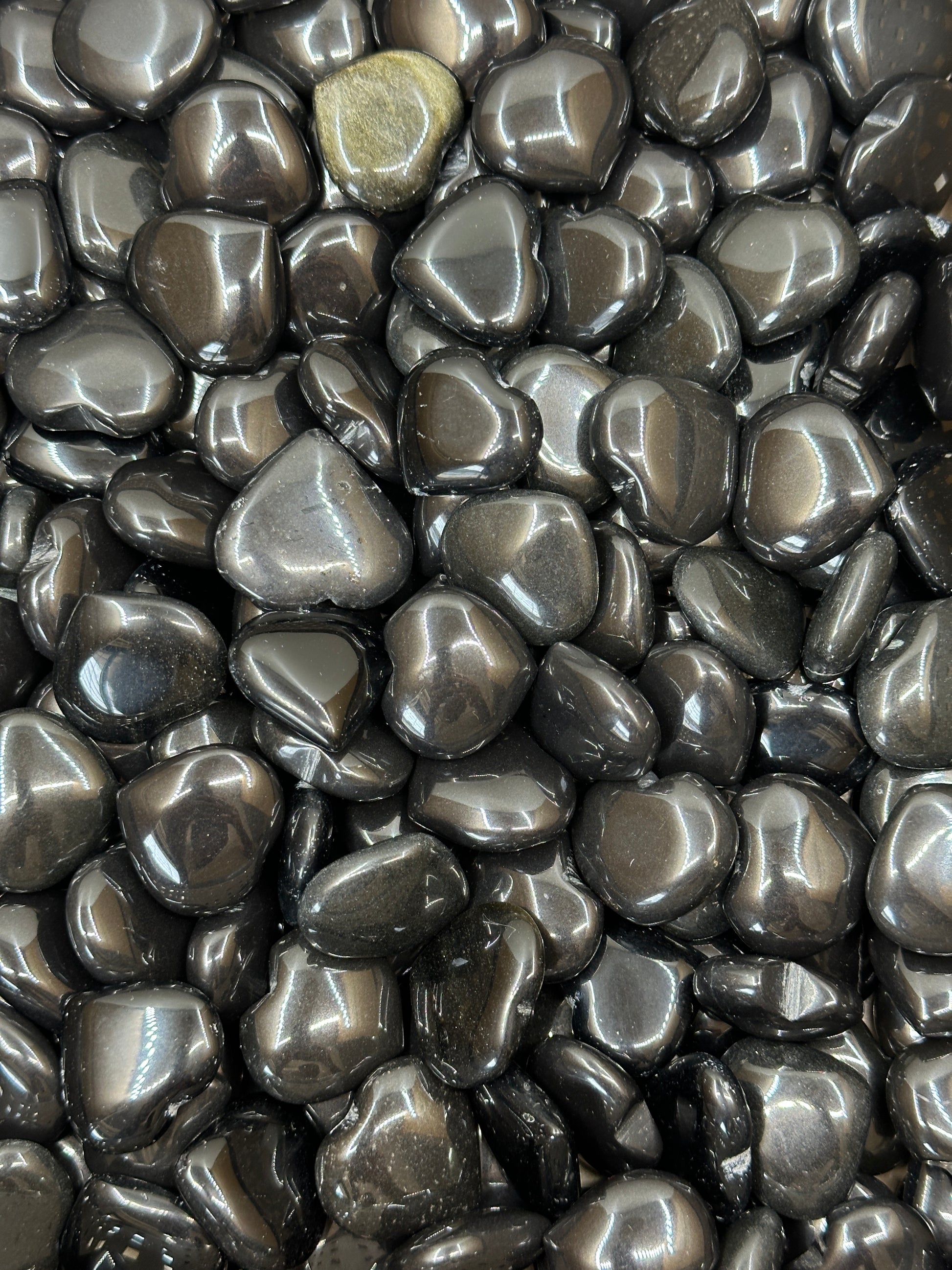 Mini Black Agate Hearts image 2
