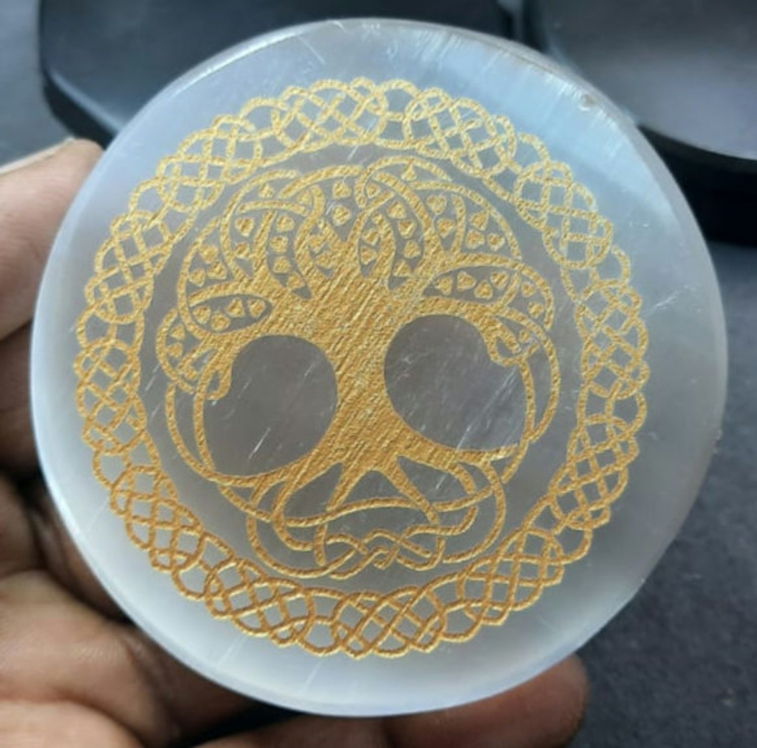 Selenite Plates w engraved Reiki Symbols  image 2