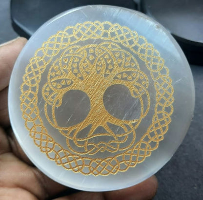 Selenite Plates w engraved Reiki Symbols  image 2