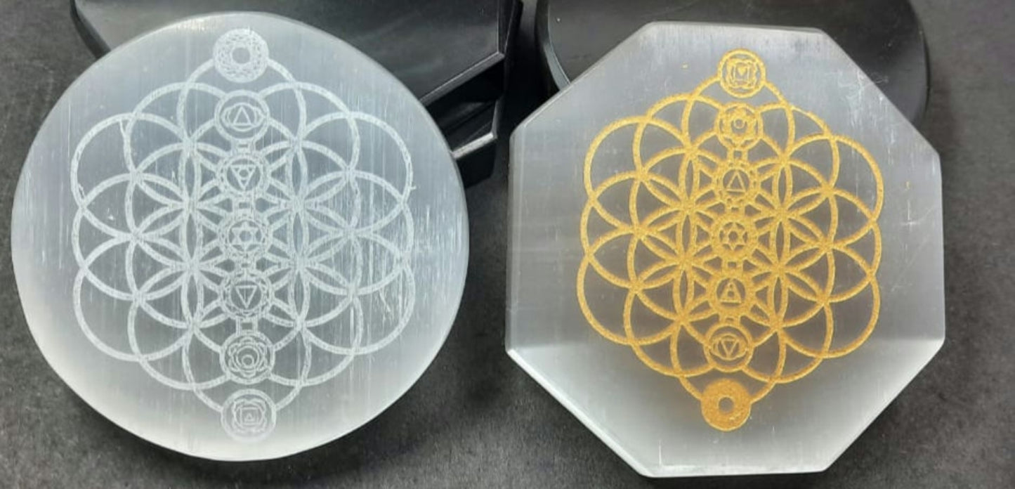 Selenite Plates w engraved Reiki Symbols  image 5
