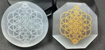 Selenite Plates w engraved Reiki Symbols  image 5