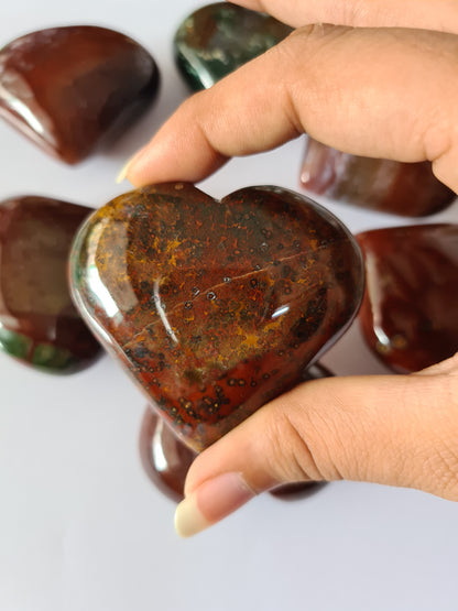 Fancy Blood Jasper Hearts (Big Sized 50-55 mm) image 0