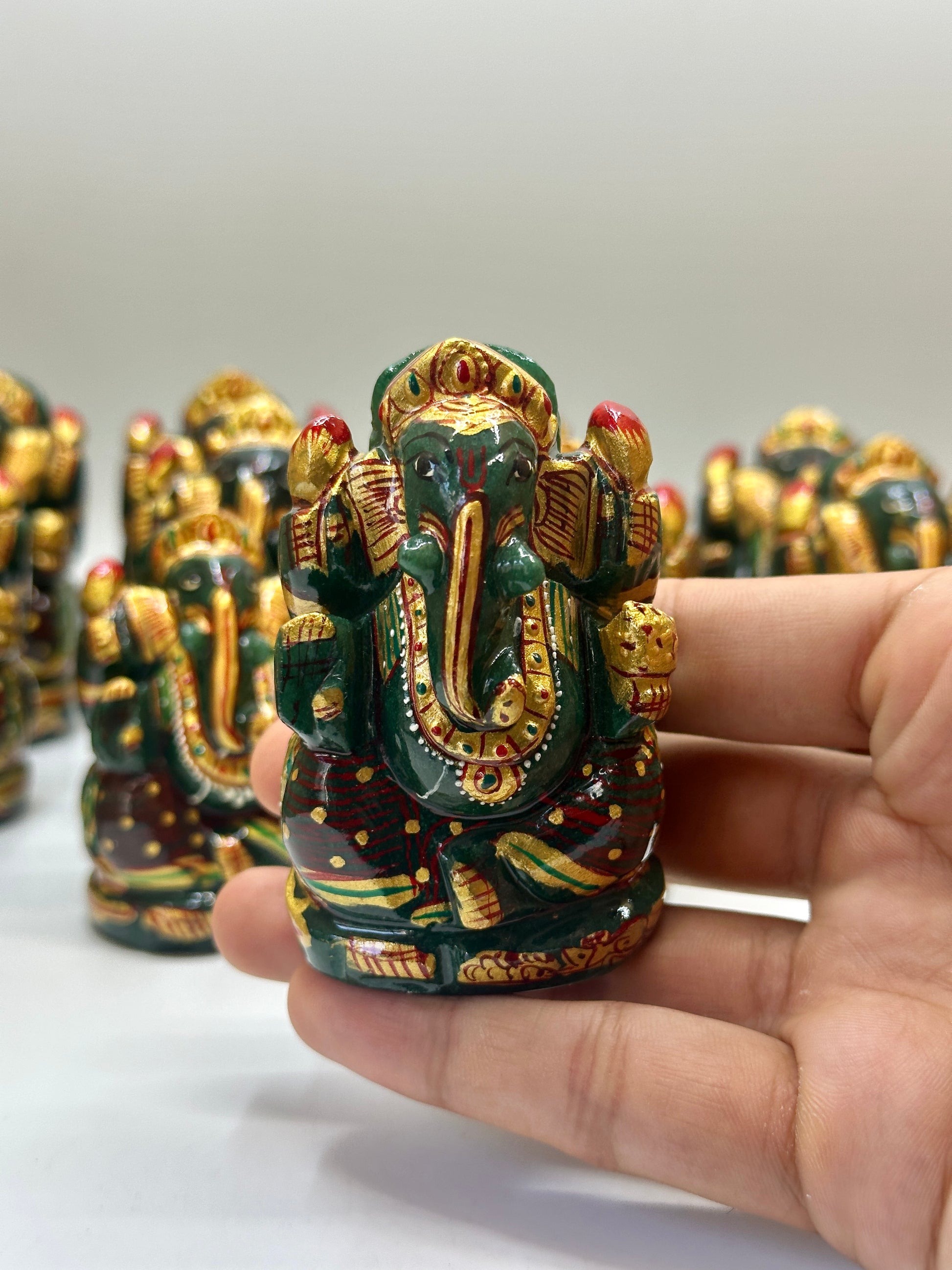 Green Aventurine Painted Ganesha image 9