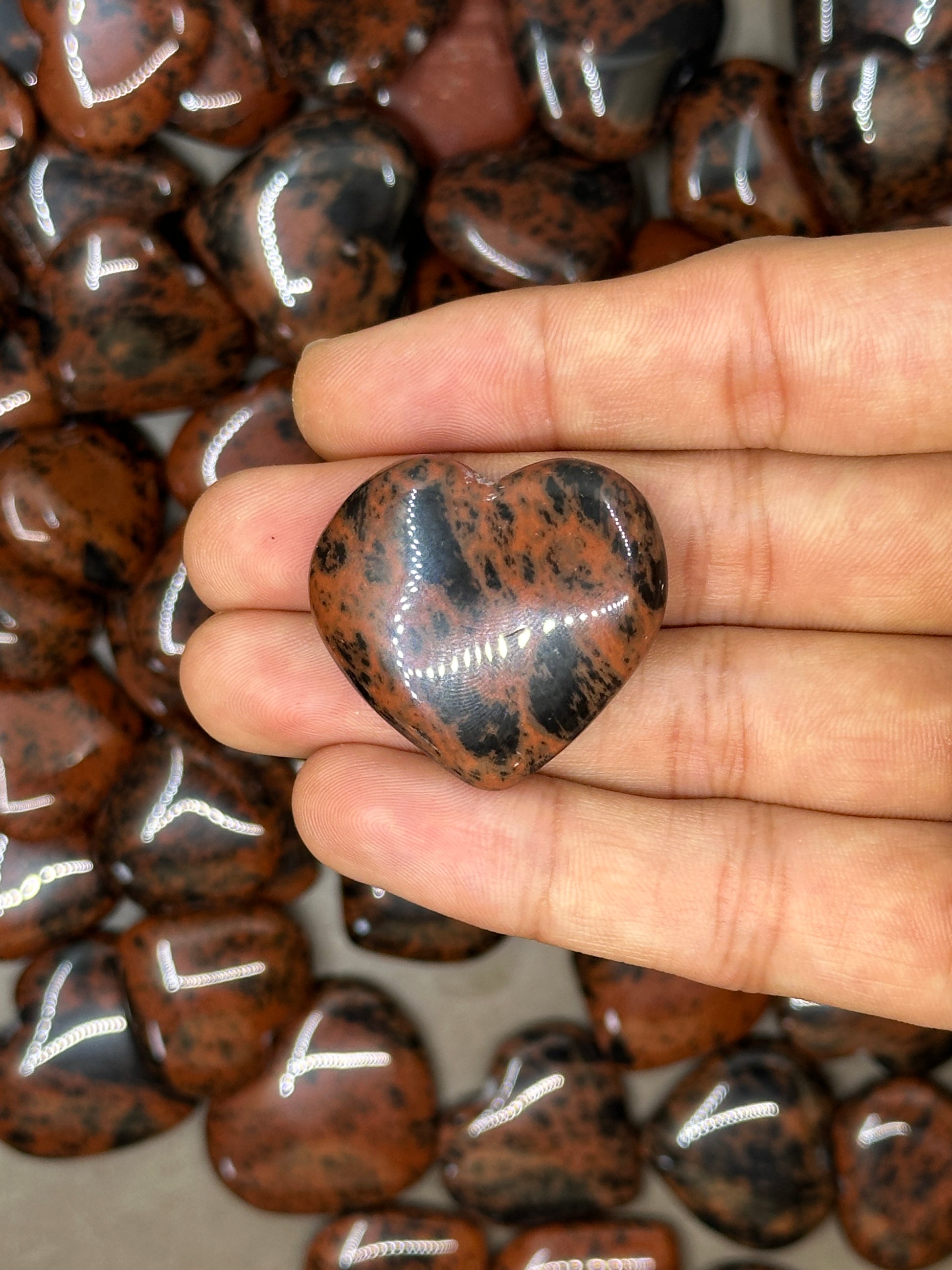 Mini Mahogany Obsidian Hearts image 2