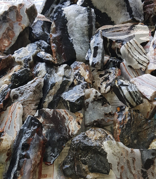Black Zebra Agate Rough image 1