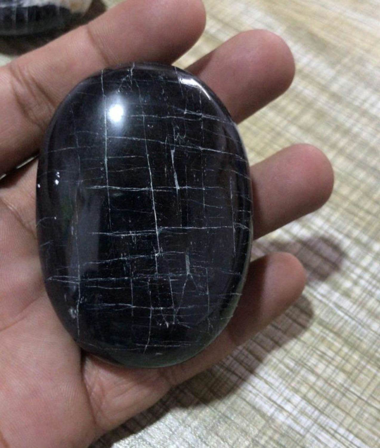 Black Tourmaline Palm Stones image 0