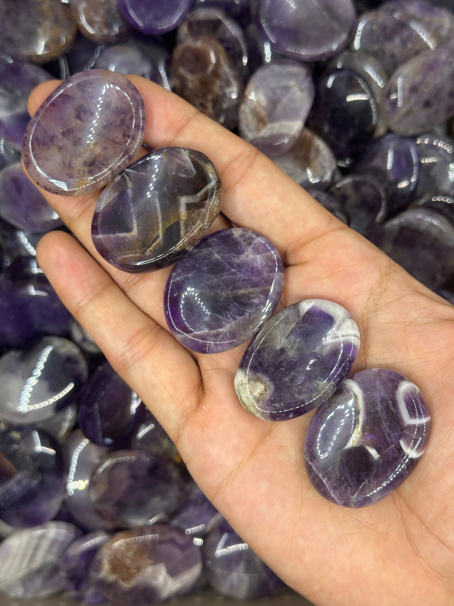 Chevron Amethyst Worry Stones image 6