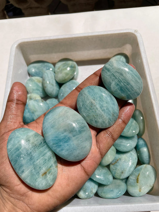 Aquamarine Palmstones (1kg) - AAA